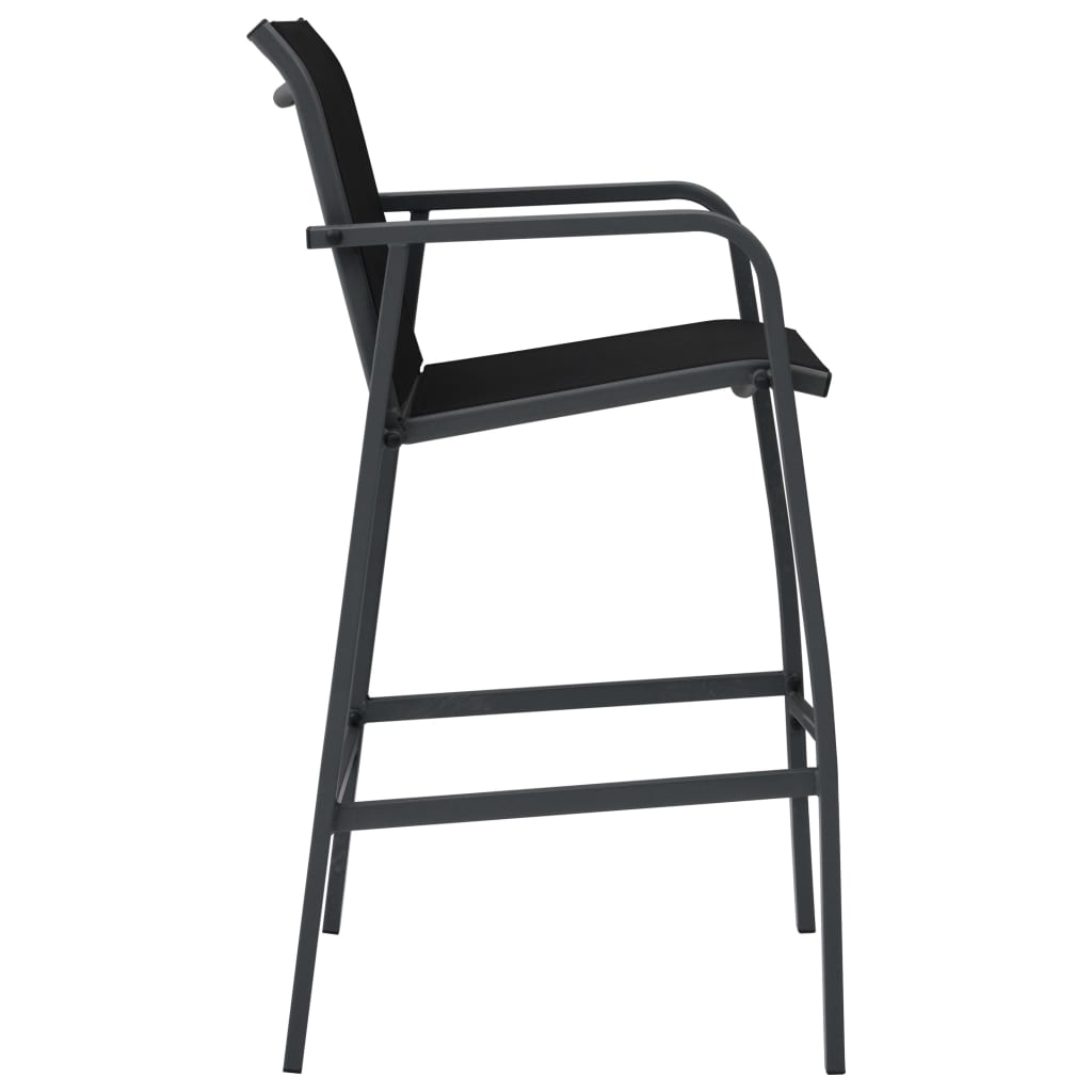 Garten-Barstühle 2 Stk. Schwarz Textilene - Pazzar.ch