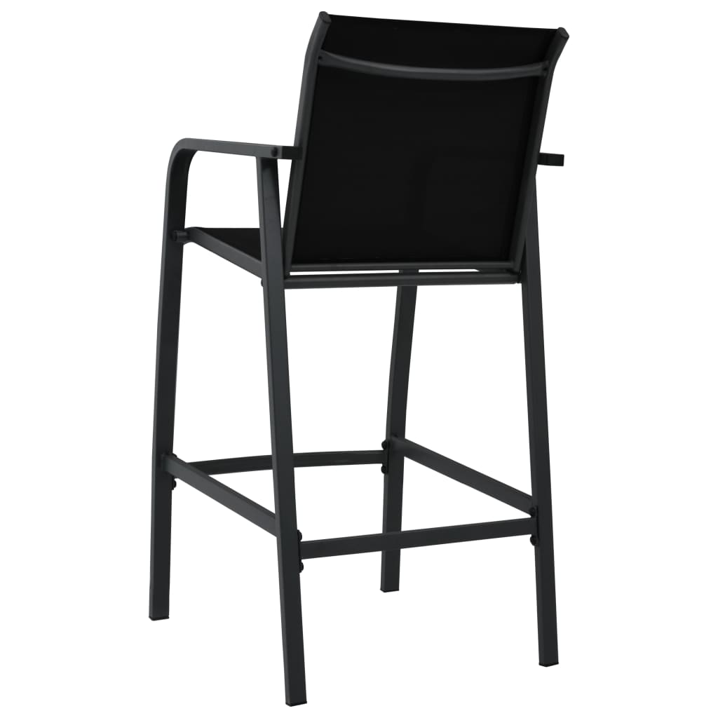 Garten-Barstühle 2 Stk. Schwarz Textilene - Pazzar.ch