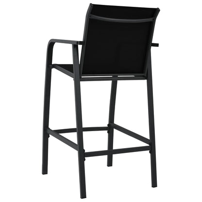 Garten-Barstühle 2 Stk. Schwarz Textilene - Pazzar.ch