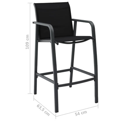 Garten-Barstühle 2 Stk. Schwarz Textilene - Pazzar.ch