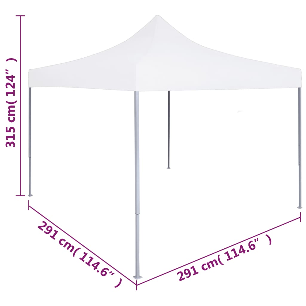 Profi-Partyzelt Faltbar 3 x 3 m Stahl Weiß