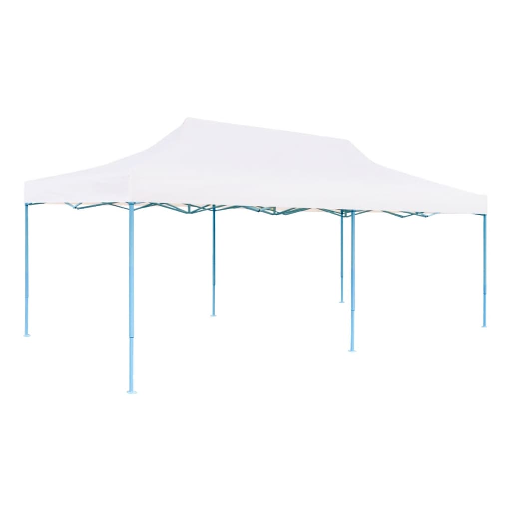 Pop-Up Partyzelt mit Seitenwänden Faltbar 3x6 m Stahl Weiß