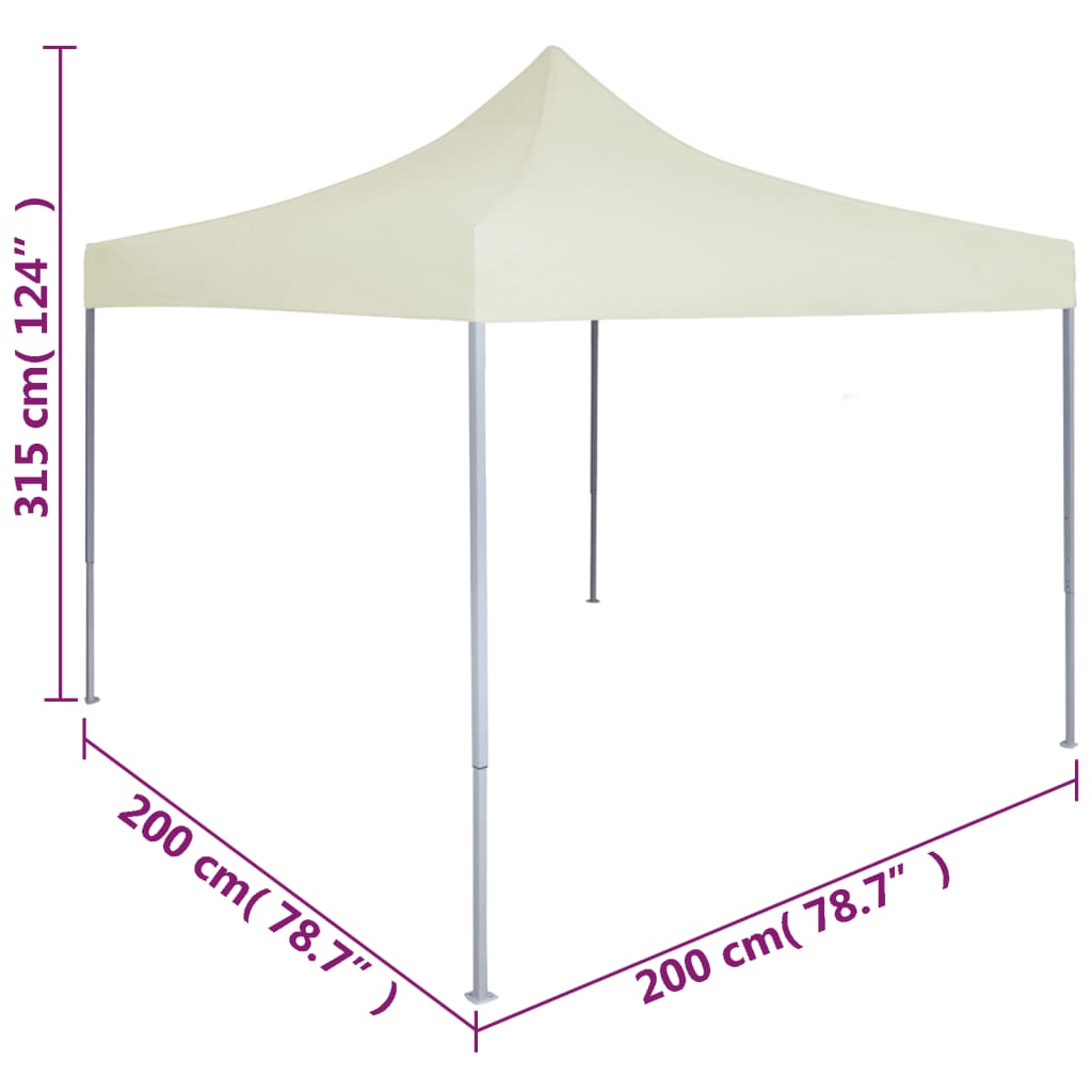 Profi-Partyzelt Faltbar 2×2 m Stahl Creme - Pazzar.ch