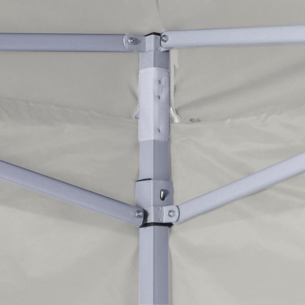 Profi-Partyzelt Faltbar mit 4 Seitenwänden 2×2m Stahl Creme