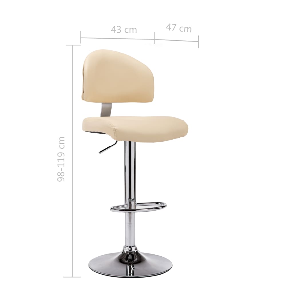 Barhocker 2 Stk. Cremeweiß Kunstleder - Pazzar.ch