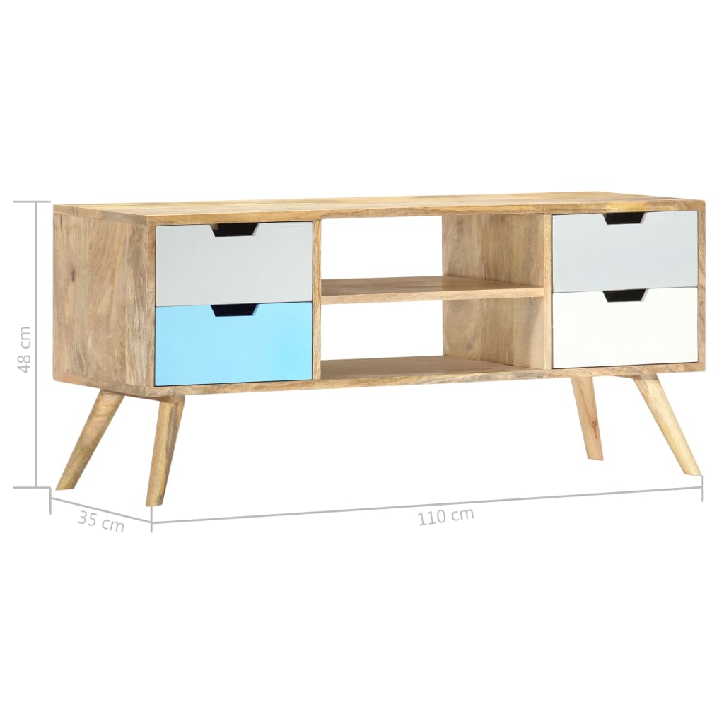 TV-Schrank 110×35×48 cm Massivholz Mango - Pazzar.ch