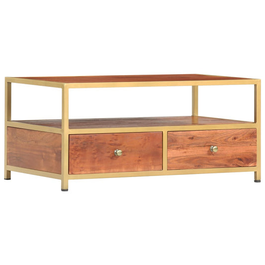 Couchtisch 90 x 50 x 40 cm Massivholz Akazie - Pazzar.ch