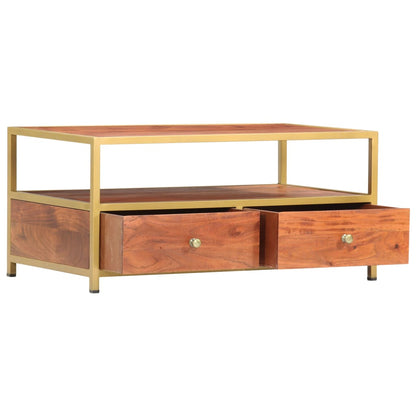 Couchtisch 90 x 50 x 40 cm Massivholz Akazie - Pazzar.ch