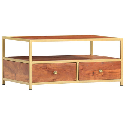 Couchtisch 90 x 50 x 40 cm Massivholz Akazie - Pazzar.ch