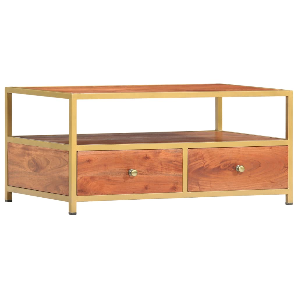 Couchtisch 90 x 50 x 40 cm Massivholz Akazie - Pazzar.ch