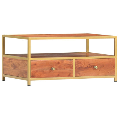 Couchtisch 90 x 50 x 40 cm Massivholz Akazie - Pazzar.ch