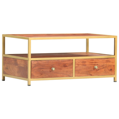 Couchtisch 90 x 50 x 40 cm Massivholz Akazie - Pazzar.ch