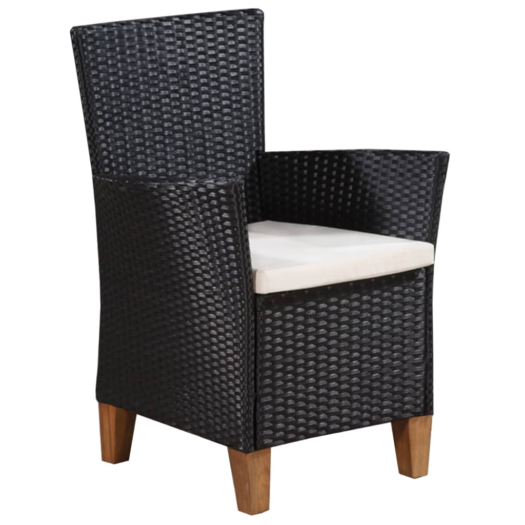 5-tlg. Garten-Essgruppe Poly Rattan Schwarz und Braun - Pazzar.ch