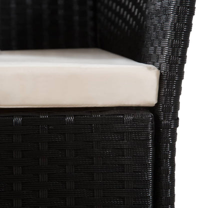 5-tlg. Garten-Essgruppe Poly Rattan Schwarz und Braun - Pazzar.ch