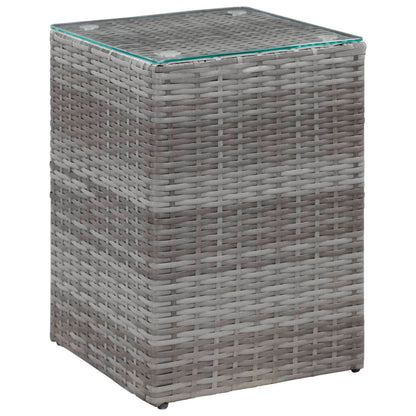 Beistelltische 3 Stk. mit Glasplatte Grau Poly Rattan - Pazzar.ch