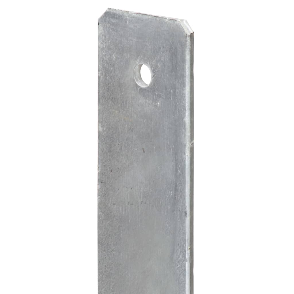 Pfostenträger 2 Stk. Silbern 8×6×60 cm Verzinkter Stahl - Pazzar.ch