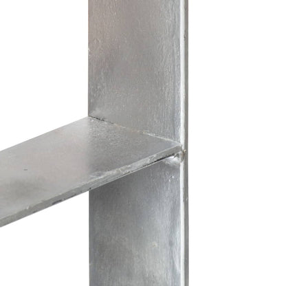 Pfostenträger 2 Stk. Silbern 8×6×60 cm Verzinkter Stahl - Pazzar.ch
