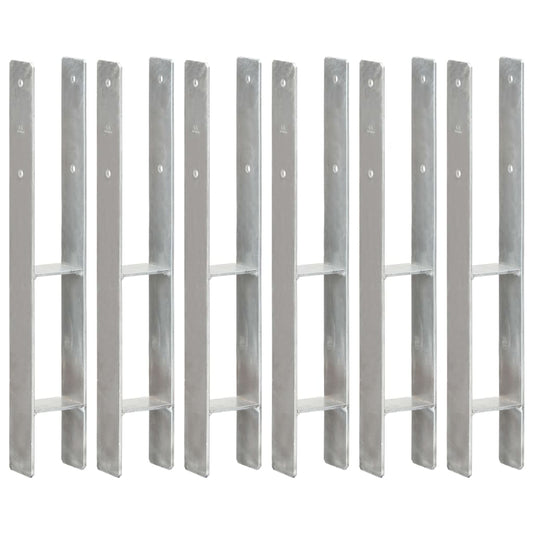Pfostenträger 6 Stk. Silbern 8×6×60 cm Verzinkter Stahl - Pazzar.ch
