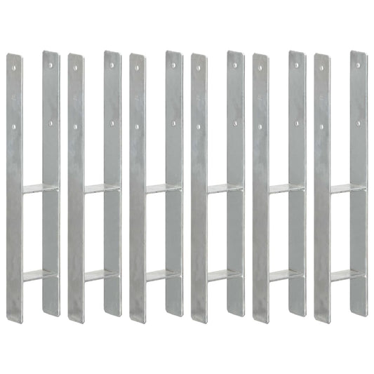 Pfostenträger 6 Stk. Silbern 9×6×60 cm Verzinkter Stahl - Pazzar.ch