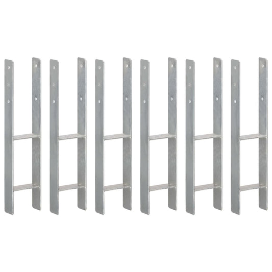 Pfostenträger 6 Stk. Silbern 12×6×60 cm Verzinkter Stahl - Pazzar.ch