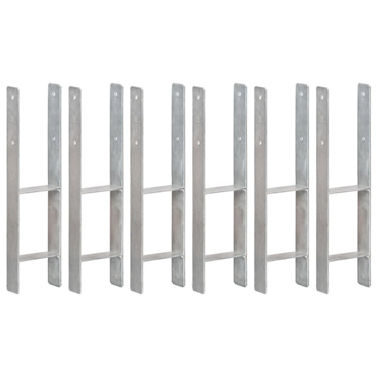 Pfostenträger 6 Stk. Silbern 14×6×60 cm Verzinkter Stahl - Pazzar.ch