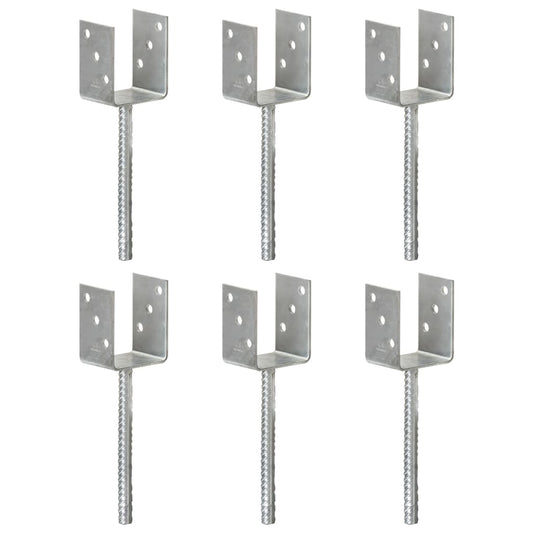 Pfostenträger 6 Stk. Silbern 8×6×30 cm Verzinkter Stahl - Pazzar.ch
