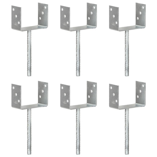 Pfostenträger 6 Stk. Silbern 14×6×30 cm Verzinkter Stahl - Pazzar.ch