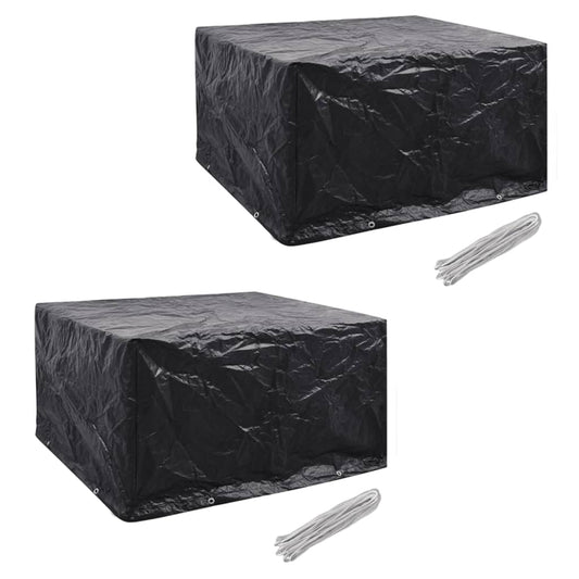 Gartenmöbel-Abdeckungen 2 Stk. 6 Personen Poly Rattan 8 Ösen - Pazzar.ch
