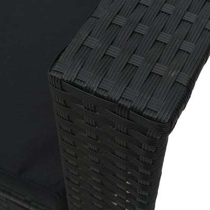6-tlg. Garten-Lounge-Set mit Auflagen Poly Rattan Schwarz - Pazzar.ch