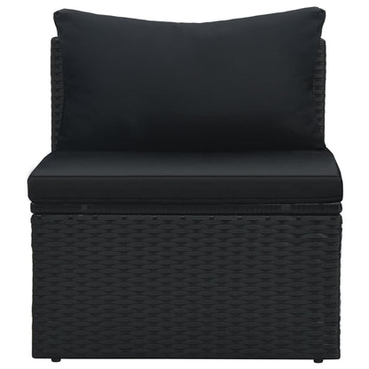 6-tlg. Garten-Lounge-Set mit Auflagen Poly Rattan Schwarz - Pazzar.ch