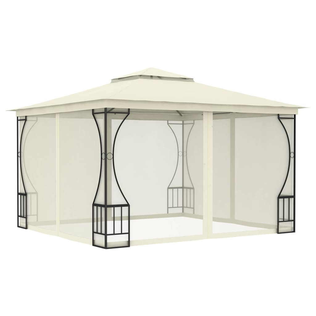 Pavillon mit Netz 300x300x265 cm Creme - Pazzar.ch