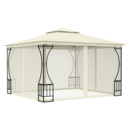 Pavillon mit Netz 300x300x265 cm Creme - Pazzar.ch