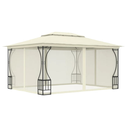 Pavillon mit Netz 300x400x265 cm Creme - Pazzar.ch