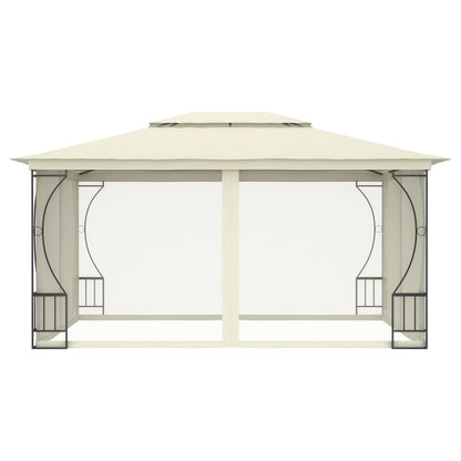 Pavillon mit Netz 300x400x265 cm Creme - Pazzar.ch