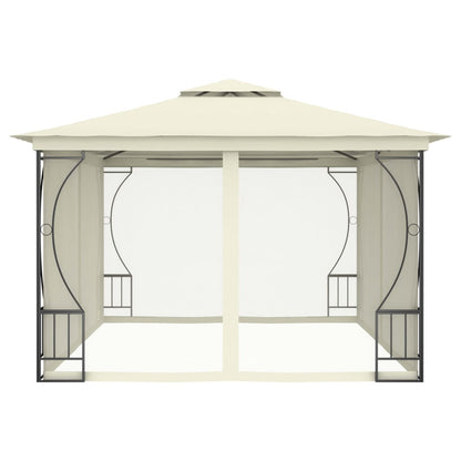 Pavillon mit Netz 300x400x265 cm Creme - Pazzar.ch