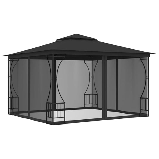 Pavillon mit Netz 300x300x265 cm Anthrazit - Pazzar.ch