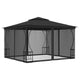 Pavillon mit Netz 300x300x265 cm Anthrazit