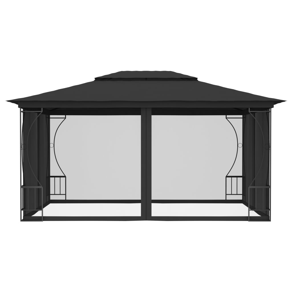 Pavillon mit Netz 300x400x265 cm Anthrazit - Pazzar.ch