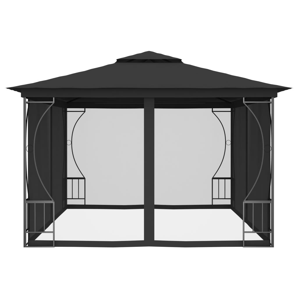 Pavillon mit Netz 300x400x265 cm Anthrazit - Pazzar.ch