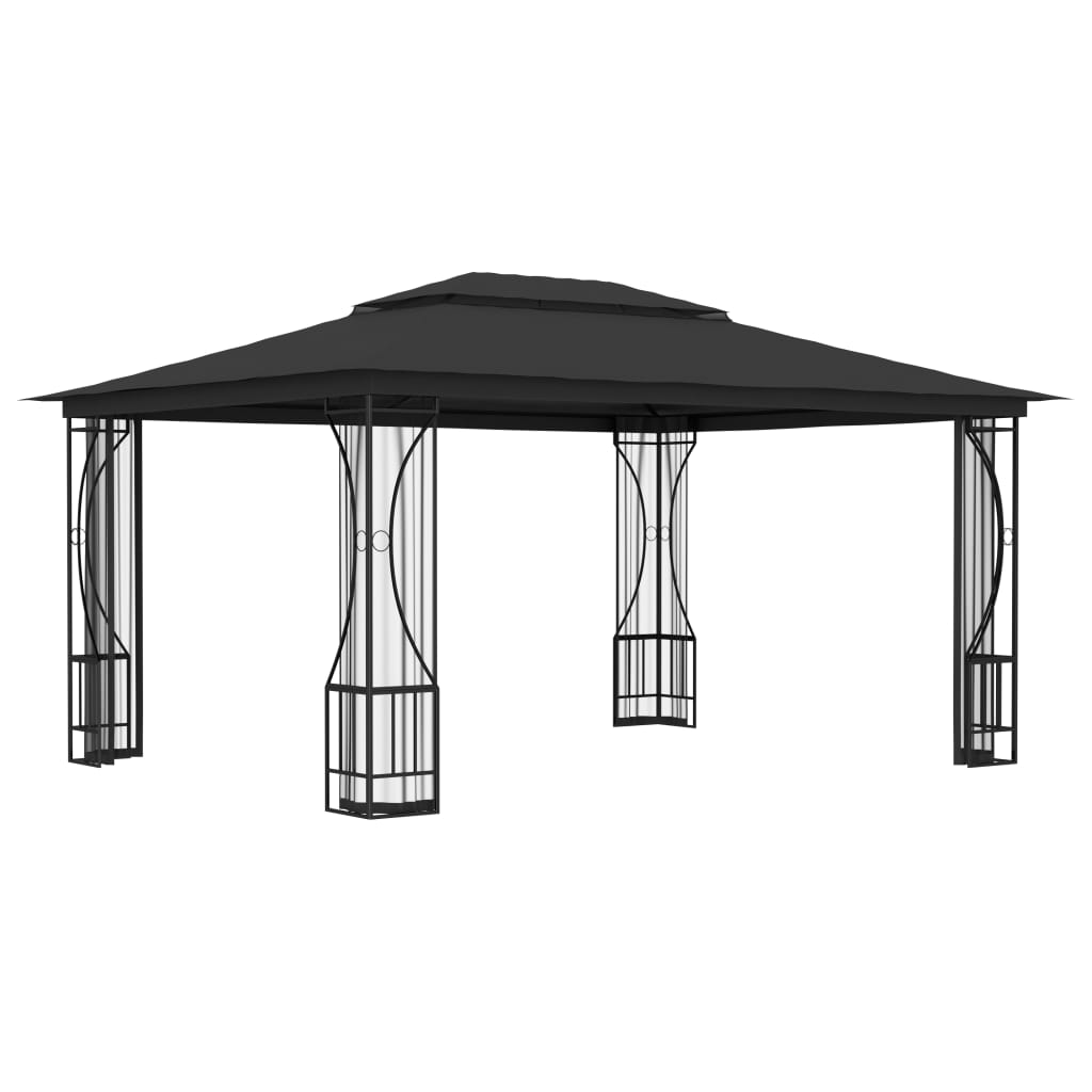 Pavillon mit Netz 300x400x265 cm Anthrazit - Pazzar.ch