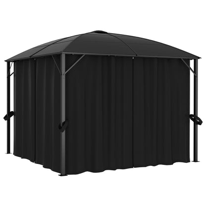 Pavillon mit Vorhängen 300 x 300 x 265 cm Anthrazit - Pazzar.ch