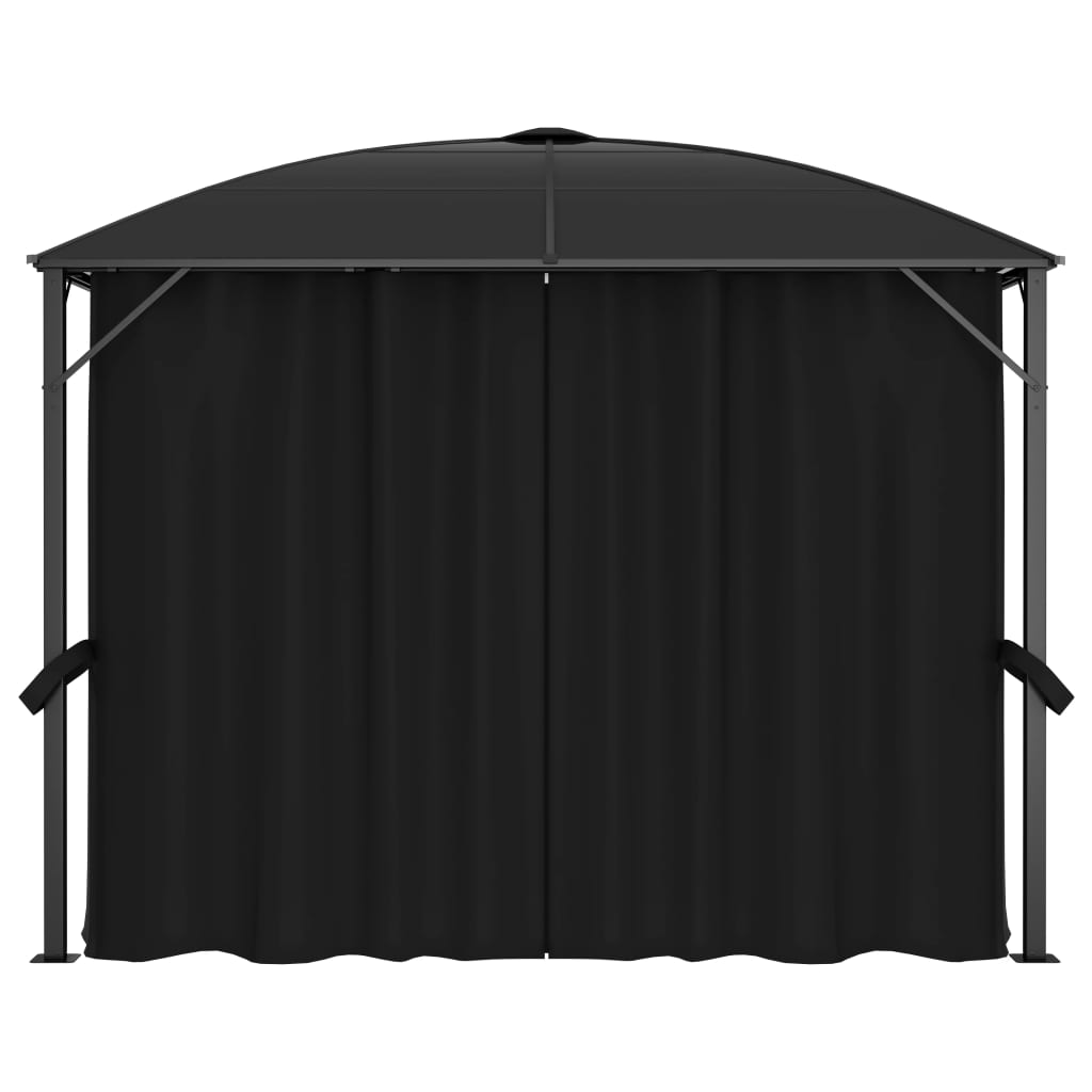 Pavillon mit Vorhängen 300 x 300 x 265 cm Anthrazit - Pazzar.ch