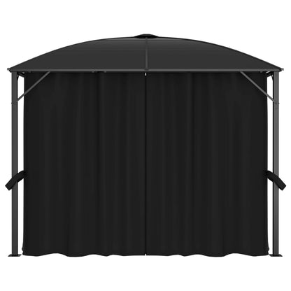 Pavillon mit Vorhängen 300 x 300 x 265 cm Anthrazit - Pazzar.ch