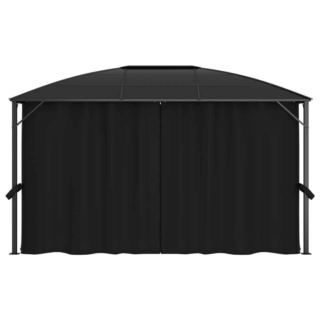 Pavillon mit Vorhängen 400 x 300 x 265 cm Anthrazit - Pazzar.ch