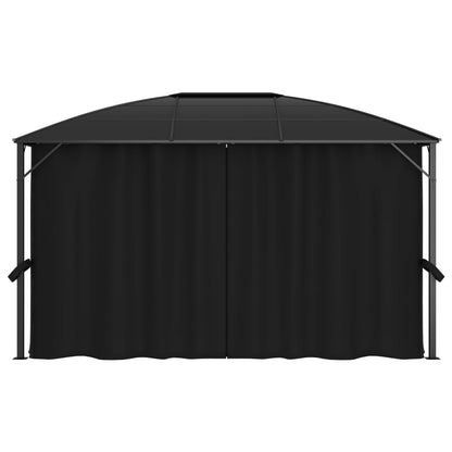 Pavillon mit Vorhängen 400 x 300 x 265 cm Anthrazit - Pazzar.ch