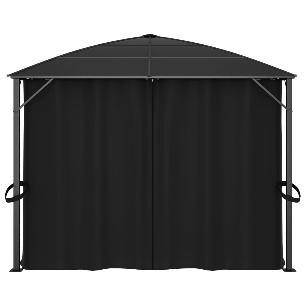 Pavillon mit Vorhängen 400 x 300 x 265 cm Anthrazit - Pazzar.ch