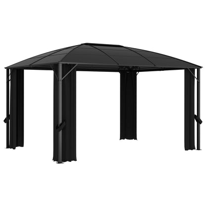 Pavillon mit Vorhängen 400 x 300 x 265 cm Anthrazit - Pazzar.ch