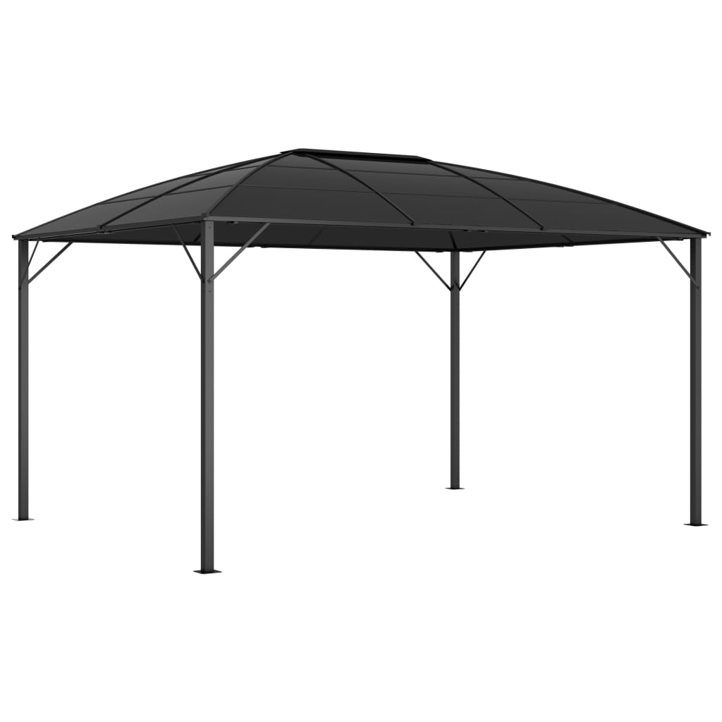 Pavillon mit Vorhängen 400 x 300 x 265 cm Anthrazit - Pazzar.ch