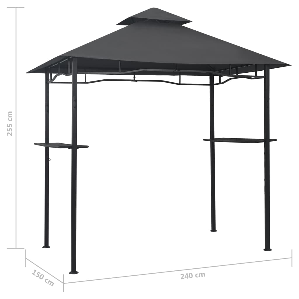 BBQ-Pavillon 240x150x255 cm Anthrazit Stahl - Pazzar.ch