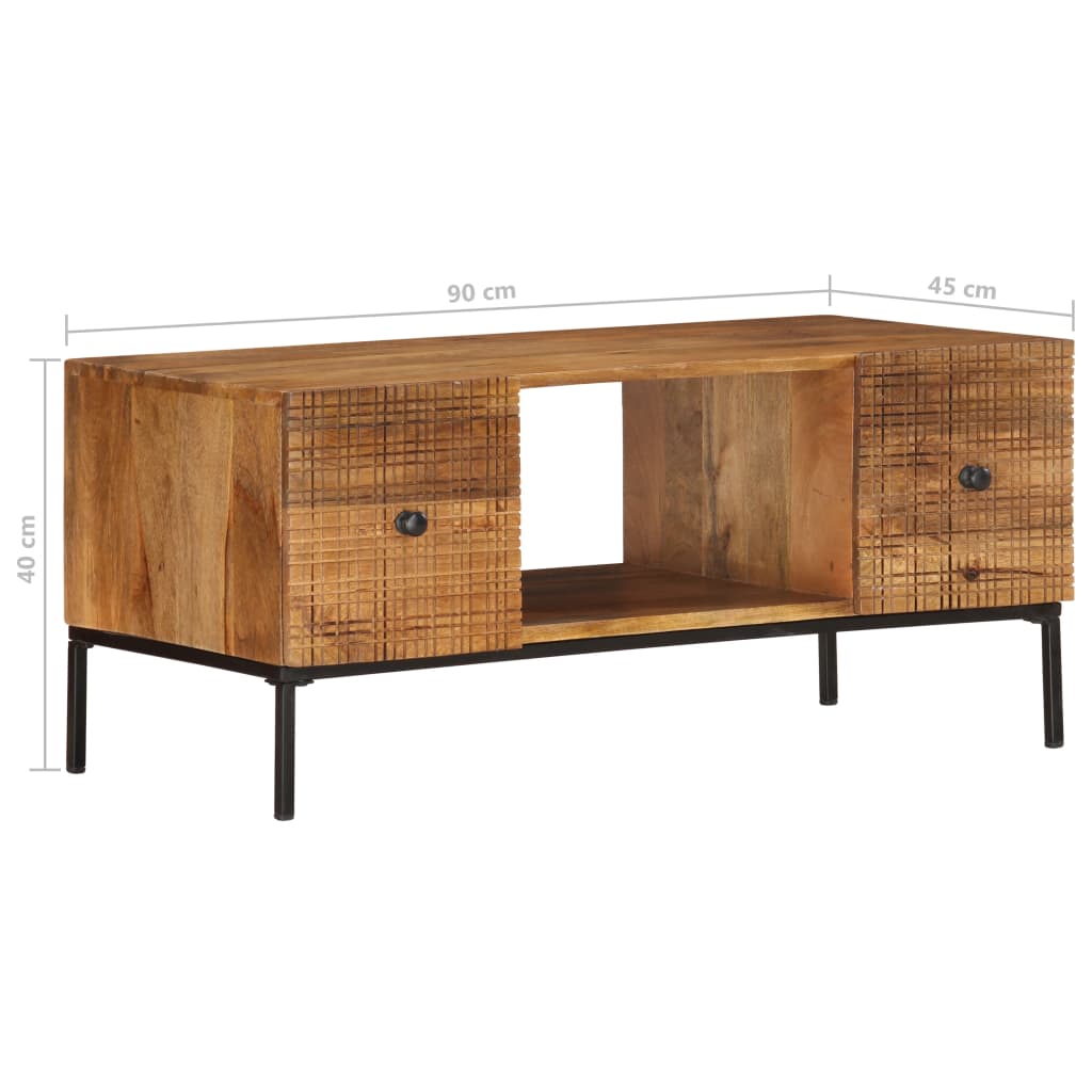 Couchtisch 90×45×40 cm Massivholz Mango - Pazzar.ch